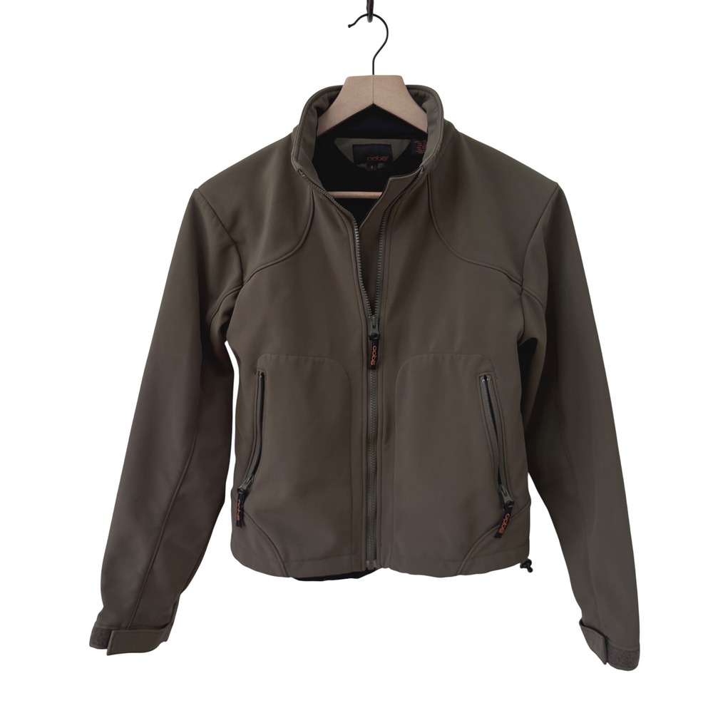 oobe Softshell Jacket Small Olive Green Full Zip Fleece Lined Gorpcore Athletic